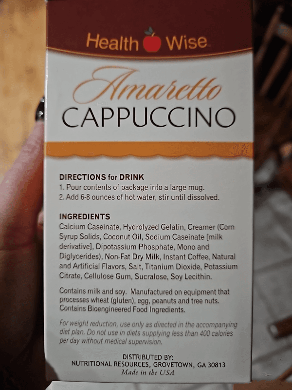Health Wise Amaretto Cappuccino Seven