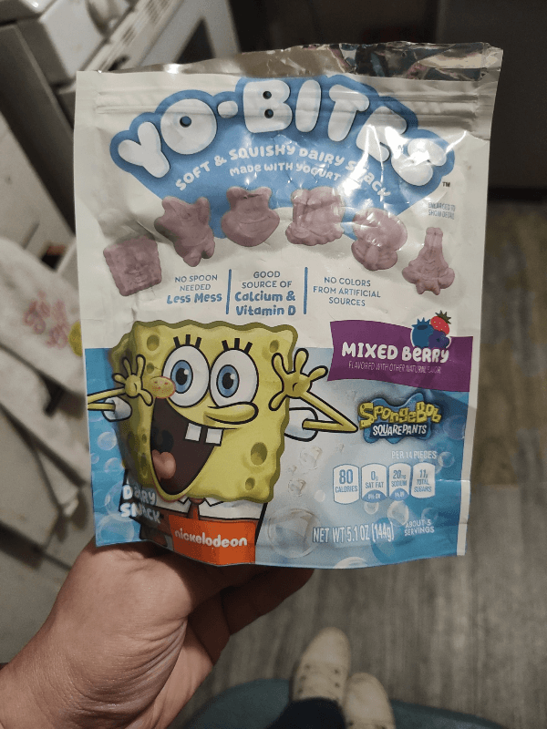 General Mills Spongebob Squarepants Yo-Bites Mixed Berry Soft & Squishy Dairy Snack Made With Yogurt