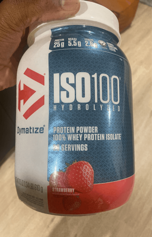 Dymatize Iso 100 Hydrolyzed Protein Powder 100% Whey Protein Isolate Strawberry