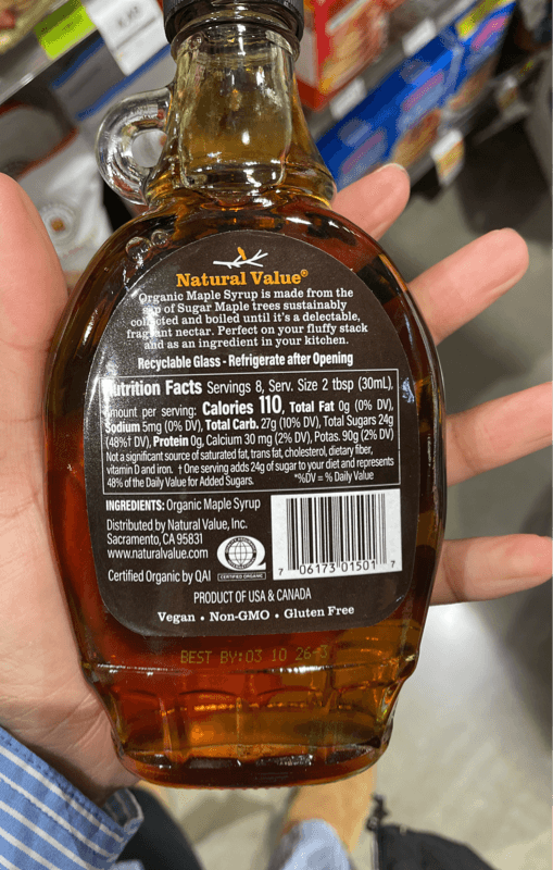 Natural Value Organic Maple Syrup, Amber Color