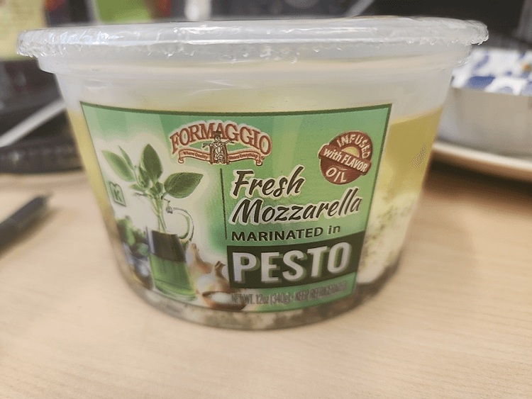 Formaggio Fresh Mozzarella Marinated In Pesto