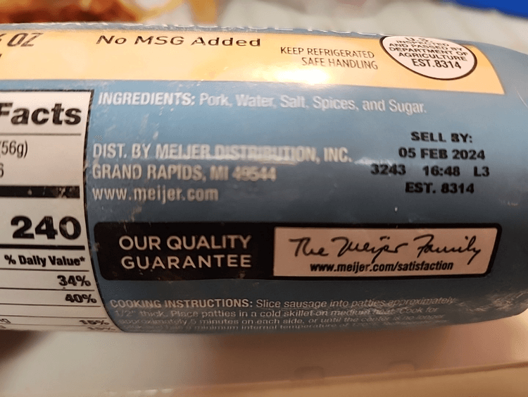 Meijer Original Pork Sausage Roll