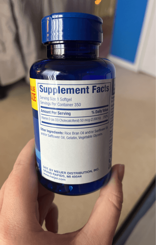 Meijer Bone Health Wellness Vitamin D3 50 Mcg Value Size 350 Softgels