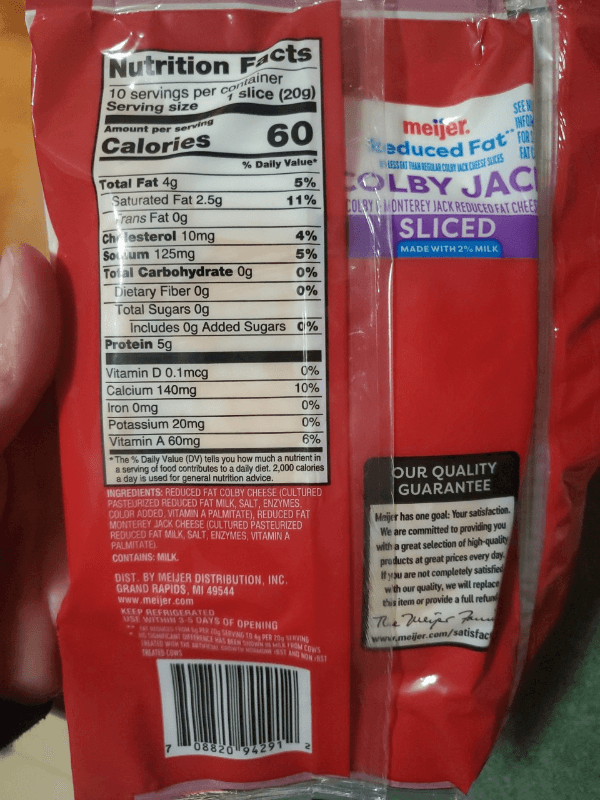 Meijer Colby Jack Sliced Colby & Monterey Jack Reduced Fat Cheeses