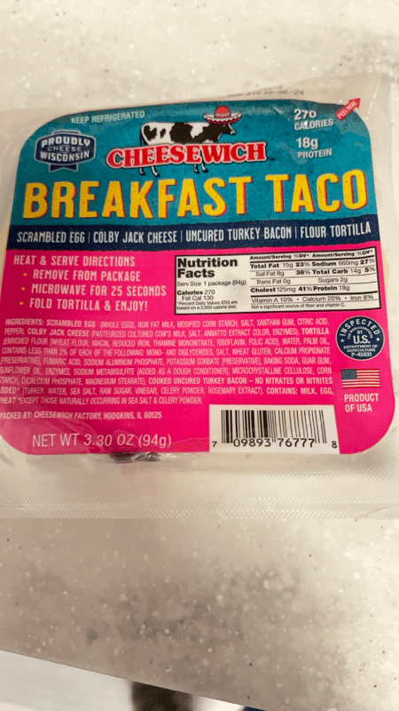 Cheesewich Breakfast Taco