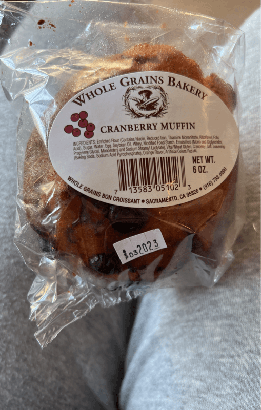 Whole Grains Bakery Cranberry Muffin