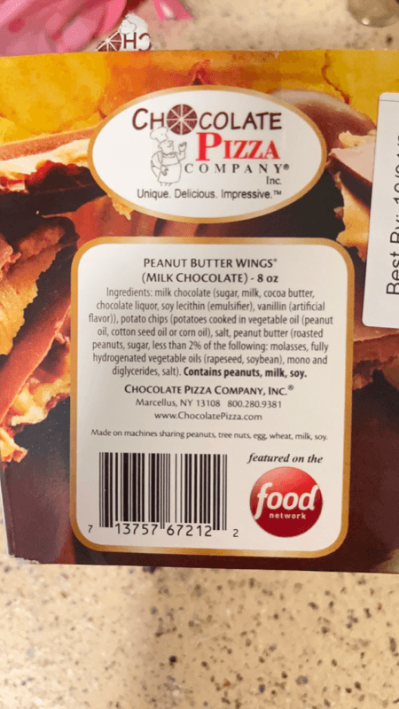 Chocolate Pizza Company Peanut Butter Wings