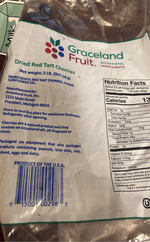 Graceland Fruit Dried Red Tart Cherries