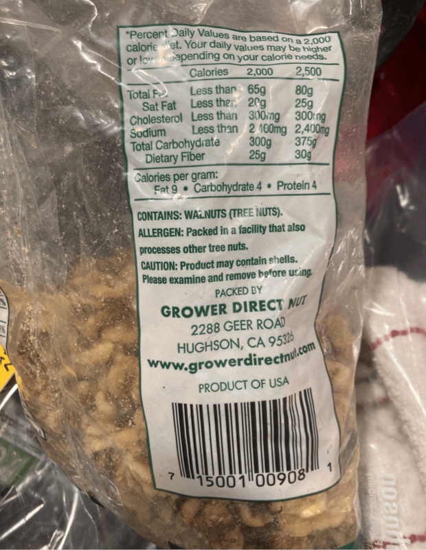 Grower Direct Nut California Shelled Walnuts
