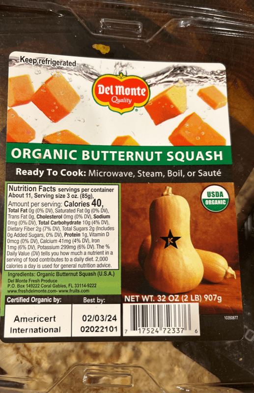 Del Monte Organic Butternut Squash