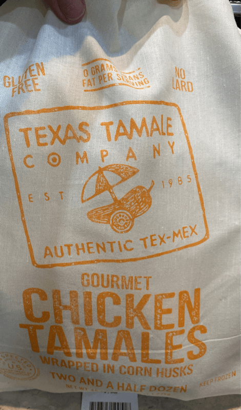 Texas Tamale Company Gluten Free Gourmet Chicken Tamale Wrapped In Corn Husks