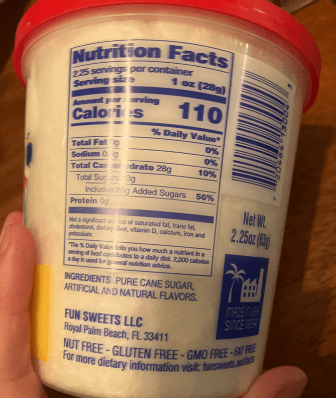 Fun Sweets Vanilla Snow Cotton Candy