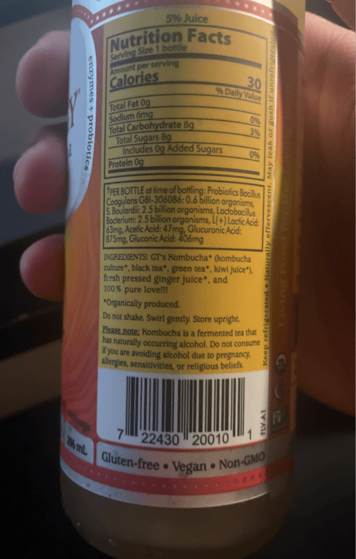 Gt'S Synergy Raw Kombucha Gingerade