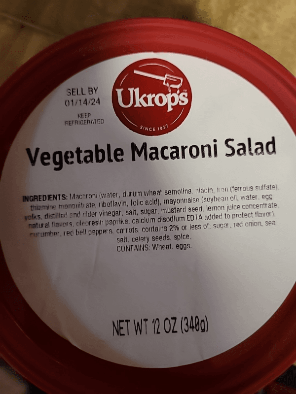 Ukrop'S Vegetable Macaroni Salad