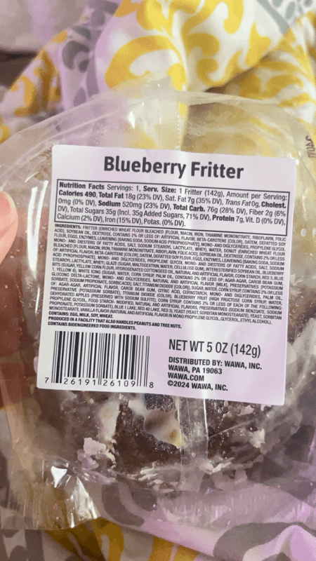 Wawa Blueberry Fritter