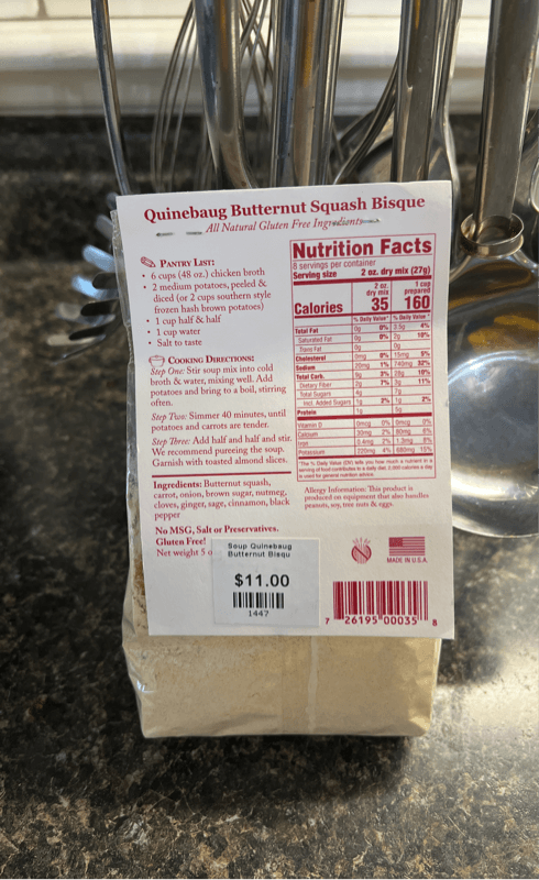 Quinebaug Butternut Squash Bisque Old Sturbridge Village