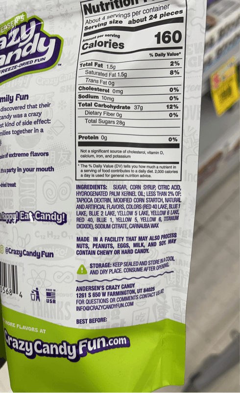 Andersen'S Crazy Candy Freeze-Dried Sour Bites