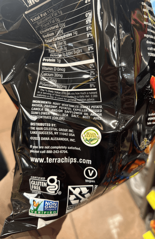 Terra Real Vegetable Chips Original With Sea Salt