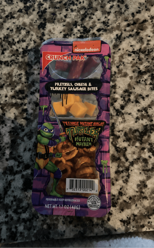 Crunch Pak Teenage Mutant Ninja Turtles Mutant Mayhem Pretzels, Cheese & Turkey Sausage Bites