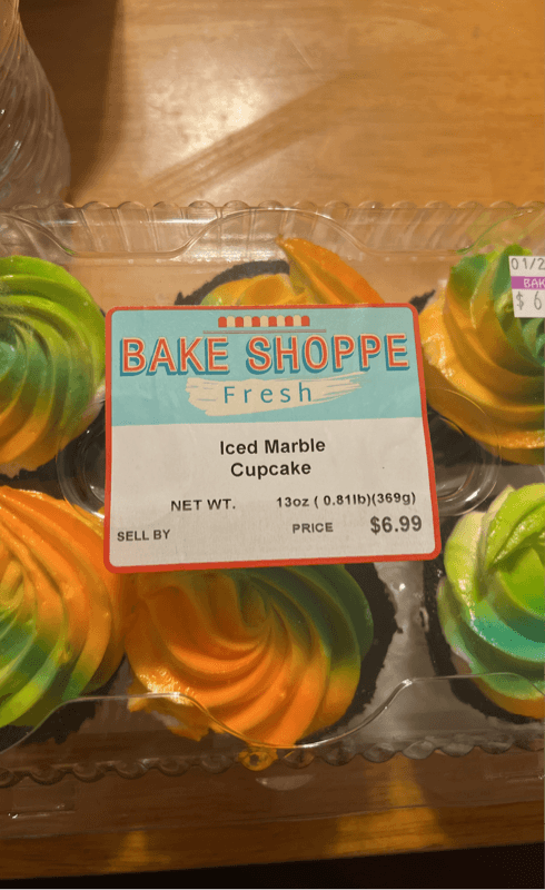 Coborn'S Bake Shoppe Fresh Iced Marble Cupcake