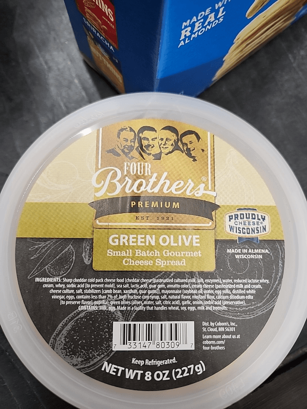 Four Brothers Premium Green Olive Small Batch Gourmet Cheese Spread