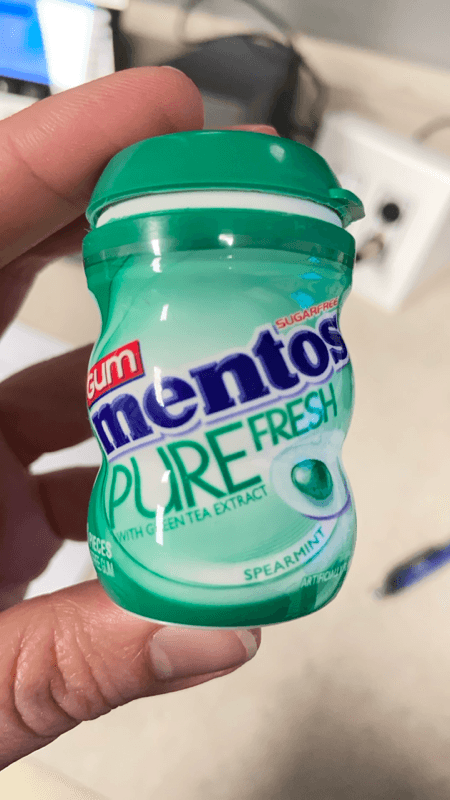 Mentos Pure Fresh With Green Tea Extract Spearmint Gum