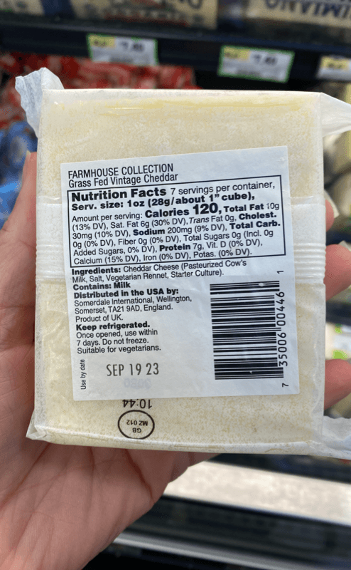 Somerdale Farmhouse Collection Grass Fed Vintage Cheddar Cheese