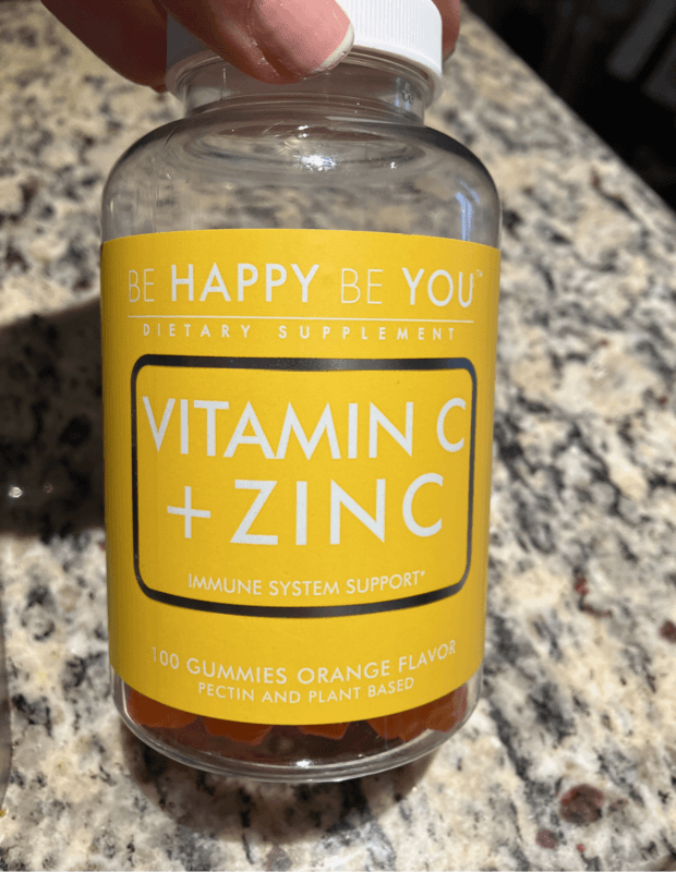 Be Happy Be You Vitamin C + Zinc Orange Flavor Dietary Supplement, 100 Gummies
