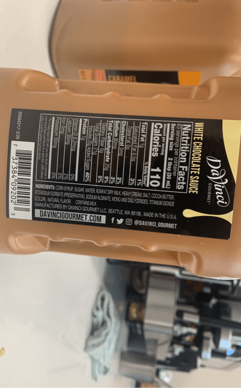 Davinci Gourmet White Chocolate Sauce