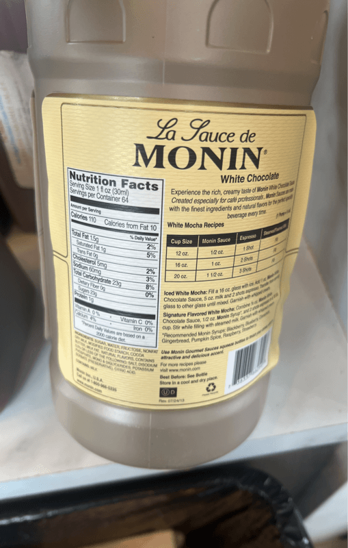 Monin White Chocolate Sauce