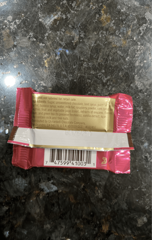 Ghirardelli Chocolate Dark Chocolate Raspberry Squares Luscious Filling