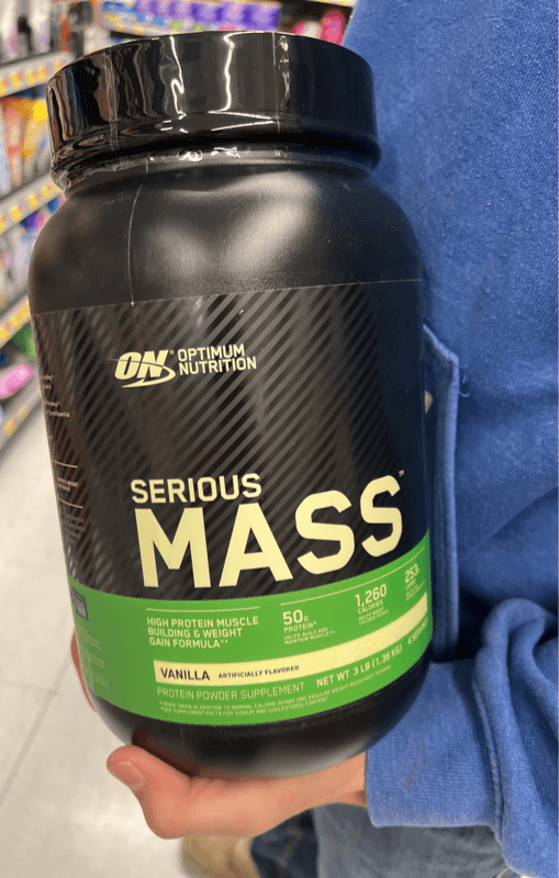 On Optimum Nutrition Serious Mass Vanilla Protein Powder Supplement