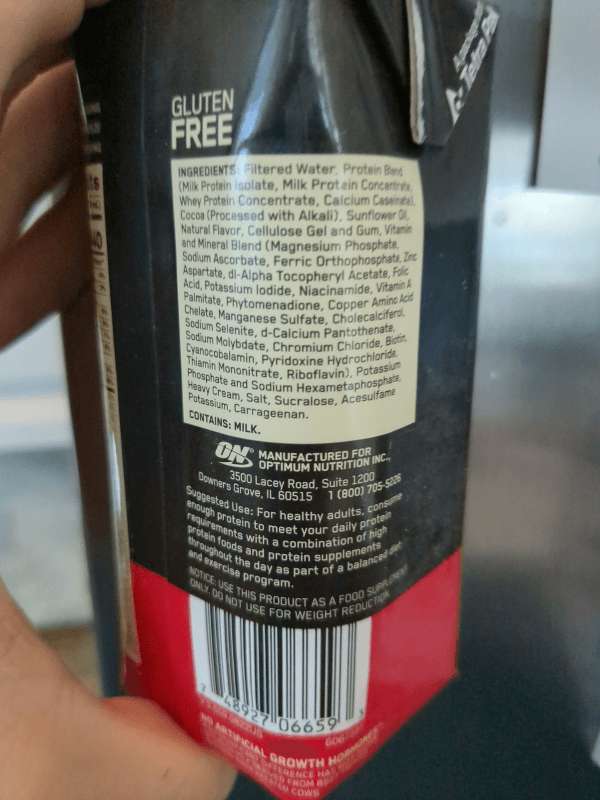 Optimum Nutrition Gold Standard Chocolate Protein Shake
