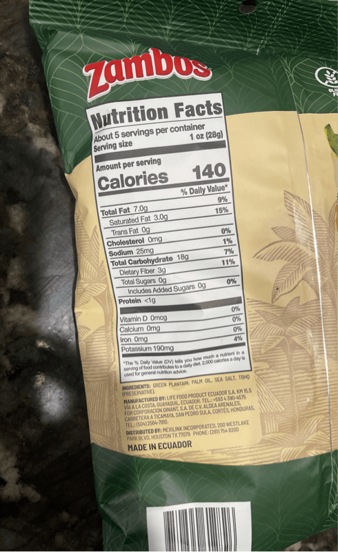 Yummies Zambos Tostones Originals Plantain Chips With Salt
