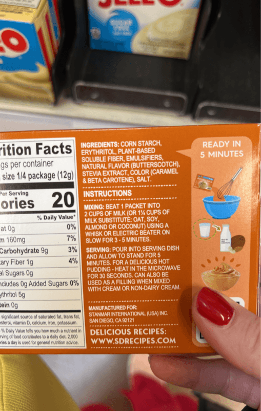 Simply Delish Sugar Free Instant Pudding Butterscotch