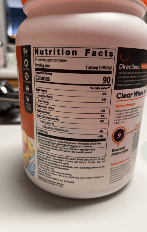 Doctor'S Best Clear Whey Protein Isolate Peach Mango Protein Powder