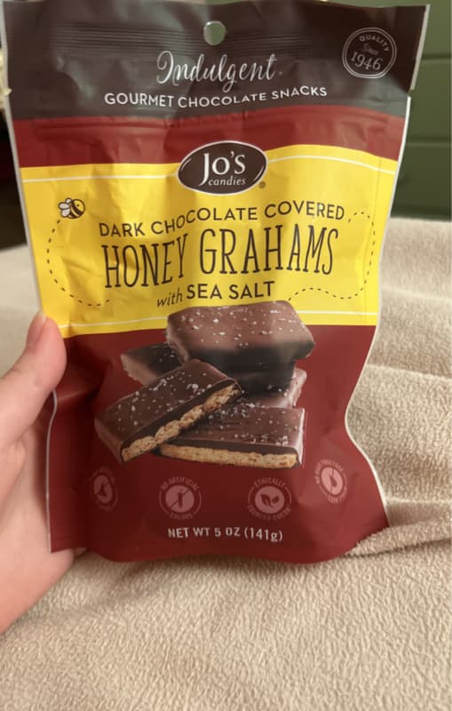 Jo'S Candies Dark Chocolate Covered Honey Grahams With Sea Salt