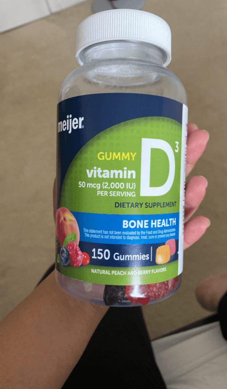 Meijer Gummy Vitamin D3 50 Mcg (2,000 Iu) Natural Peach And Berry Flavors