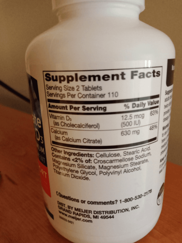 Meijer Calcium Citrate + Vitamin D3 Bone Health Support - 220 Coated