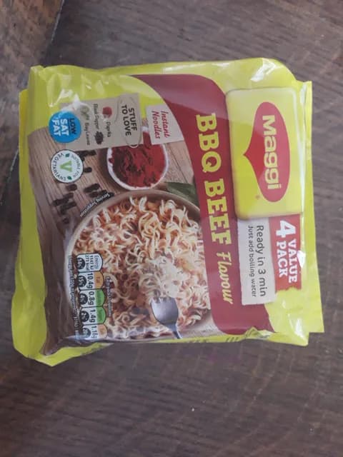 Maggi Bbq Beef Flavour Instant Noodles 4 Value