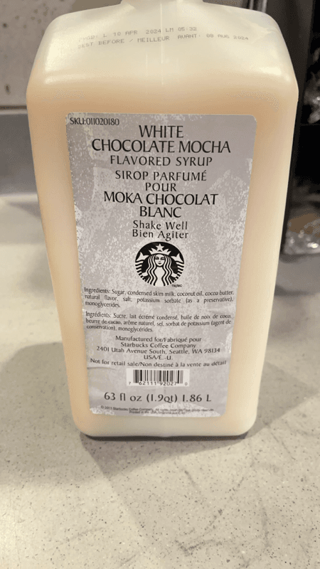 Starbucks White Chocolate Mocha Syrup