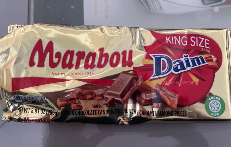 Marabou Daim Milk Chocolate Candy With Crunchy Caramel Almond