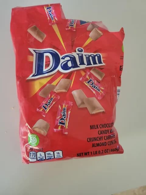 Daim Milk Chocolate Candy With Crunchy Caramel Almond Center
