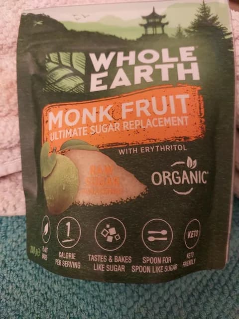 Whole Earth Monk Fruit Ultimate Sugar Replacement With Erythritol