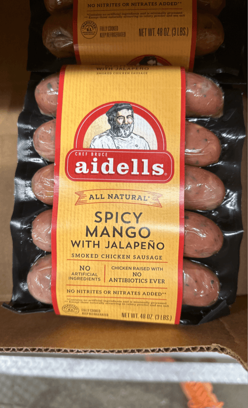 Chef Bruce Aidells Spicy Mango With Jalapeno Smoked Chicken Sausage