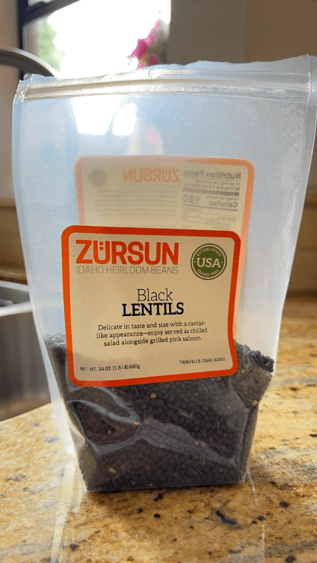 Zursun Idaho Heirloom Beans Black Lentils