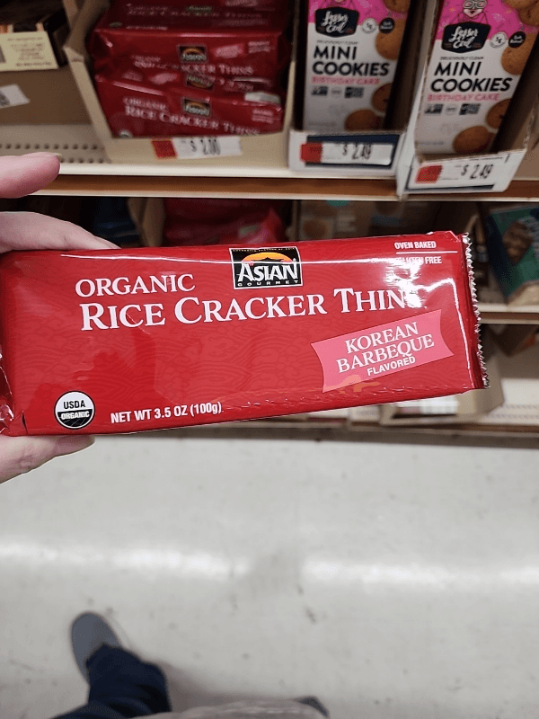 Asian Gourmet Organic Rice Cracker Thins Korean Barbeque Flavored