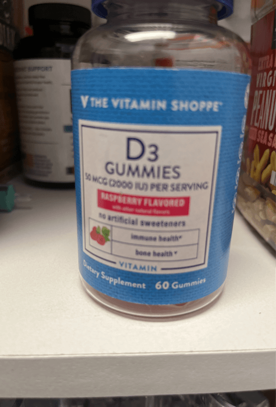 V The Vitamin Shoppe Raspberry Flavored Vitamin D3 Gummies