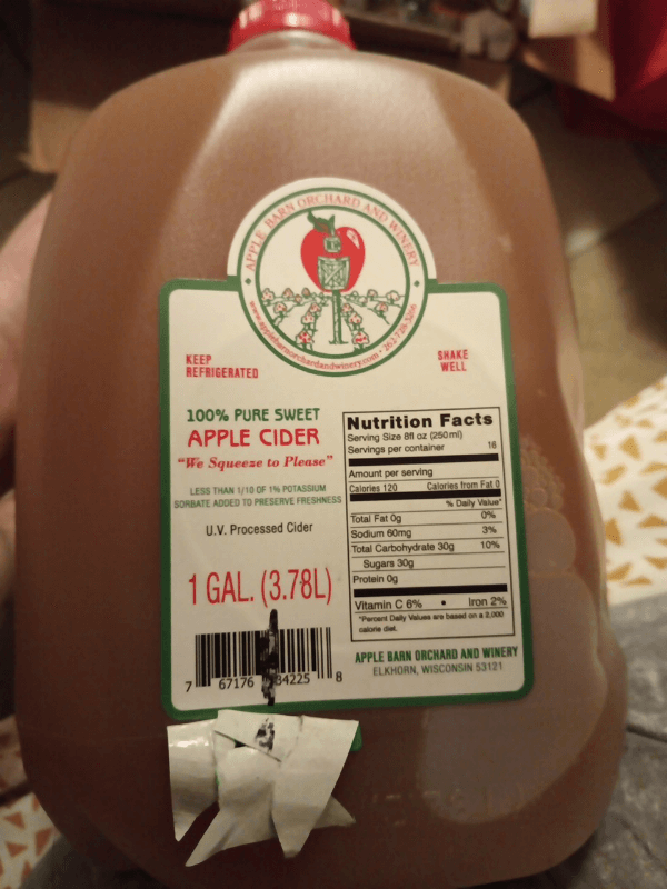 Apple Barn Orchard And Winery 100% Pure Sweet Apple Cider