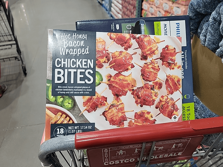 Hot Honey Bacon Wrapped Chicken Bites